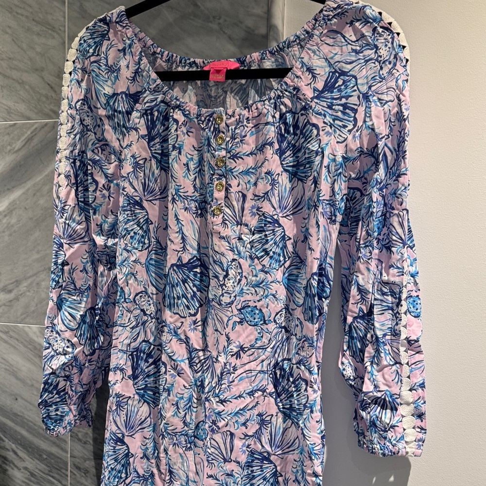 Lilly Pulitzer Floral Blue and Pink Women's dress